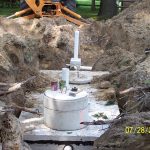 Septic tank replacement in process.